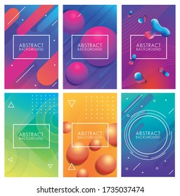 set geometric colorful abstract backgrounds. vector illustration design