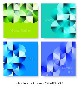 Set of Geometric Colorful Square Templates with Angle Gradient Circles. EPS 10.