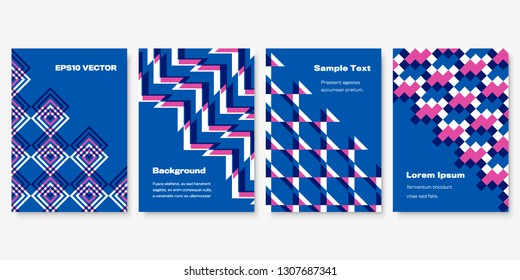 Set of Geometric Colorful Templates. Diagonal Layout. Multiply Blend Mode. EPS 10.