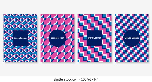 Set of Geometric Colorful Templates. Overlapping Mixed Colors. Multiply Blend Mode. EPS 10.