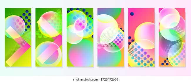 Set geometric colors fluid shapes eps 10. Flowing and liquid abstract gradient background for banner, poster or book. Vector