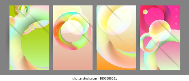 Set geometric colors fluid shapes eps 10. Flowing and liquid abstract gradient background for banner, poster or book. Vector design