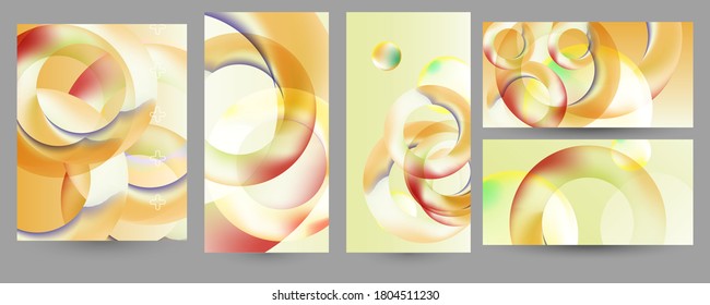 Set geometric colors fluid shapes eps 10. Flowing and liquid abstract gradient background for banner, poster or book. Vector design