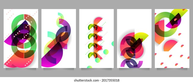 Establece los colores geométricos de las formas de fluido eps 10. Fondo de gradiente abstracto líquido y flotante para banner, afiche o libro. Diseño de vectores