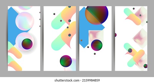 Establece los colores geométricos de las formas de fluido eps 10. Fondo de gradiente abstracto líquido y flotante para banner, afiche o libro. Diseño de vectores
