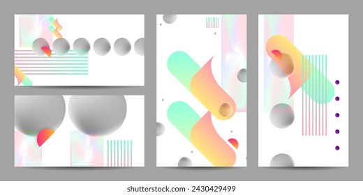 Setzen Sie geometrische Farben Fluid Shapes eps 10. Fließender und flüssiger abstrakter Gradientenhintergrund für Banner, Poster oder Buch. Vektordesign