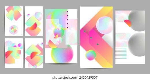 Setzen Sie geometrische Farben Fluid Shapes eps 10. Fließender und flüssiger abstrakter Gradientenhintergrund für Banner, Poster oder Buch. Vektordesign