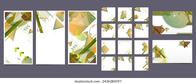 Establecer formas fluidas de colores geométricos eps 10. Fondo de gradiente abstracto fluido y líquido para banner, póster o libro. Diseño vectorial