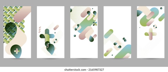 Set geometric colors gradients fluid shapes eps 10. Flowing and liquid abstract gradient background for banner, poster or book. vector design