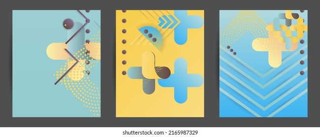 Fijar colores geométricos gradientes formas de fluido eps 10. Fondo de gradiente abstracto líquido y flotante para banner, afiche o libro. diseño vectorial