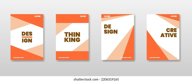 Set Geometric Company Book Cover Design Template in A4. Adaptable to Brochures, Annual Reports, Magazines, Posters, Business Presentations, Portfolios, Flyers, Banners, Websites.