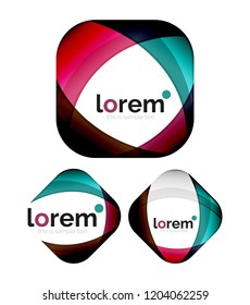 Conjunto de plantillas de iconos vectoriales de convergencia geométrica