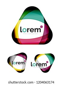 Set of geometric convergence vector icon templates