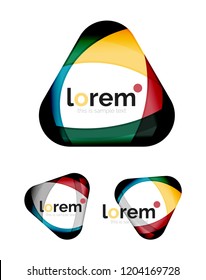 Set of geometric convergence vector icon templates