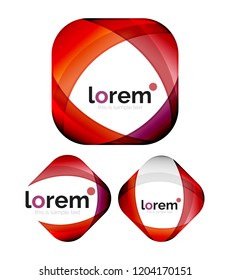 Set of geometric convergence vector icon templates