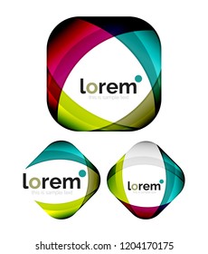 Set of geometric convergence vector icon templates