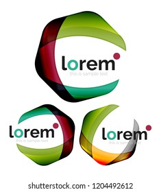 Conjunto de plantillas de iconos vectoriales de convergencia geométrica