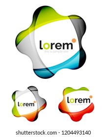 Conjunto de plantillas de iconos vectoriales de convergencia geométrica