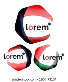 Set of geometric convergence vector icon templates