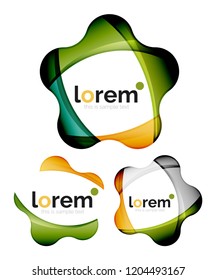 Set of geometric convergence vector icon templates