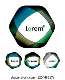 Conjunto de modelos de ícone de vetor de convergência geométrica