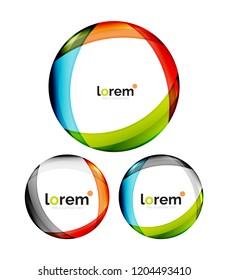 Set of geometric convergence vector icon templates