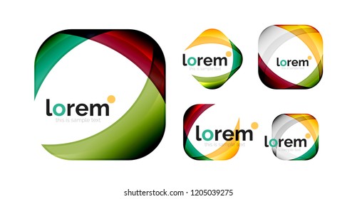 Conjunto de plantillas de iconos vectoriales de convergencia geométrica