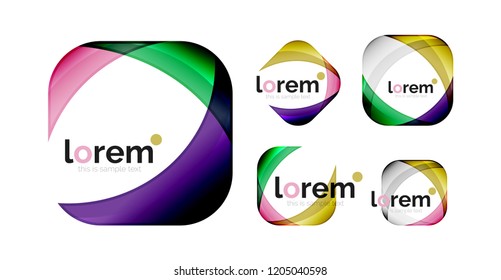 Set of geometric convergence vector icon templates