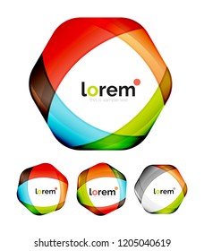 Conjunto de plantillas de iconos vectoriales de convergencia geométrica