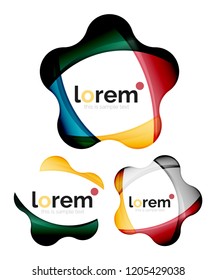 Conjunto de plantillas de iconos vectoriales de convergencia geométrica