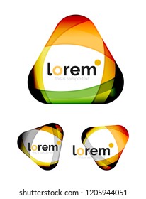 Set of geometric convergence vector icon templates