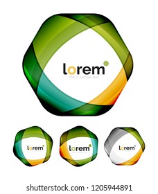 Set of geometric convergence vector icon templates