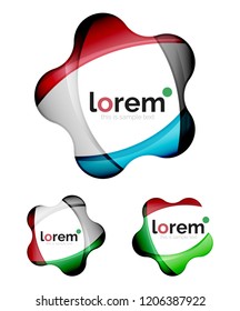 Set of geometric convergence vector icon templates