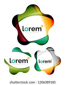 Set of geometric convergence vector icon templates