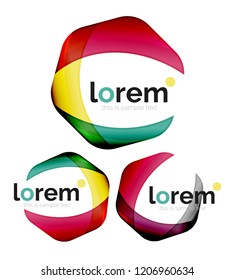 Set of geometric convergence vector icon templates