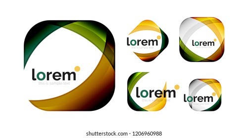 Set of geometric convergence vector icon templates