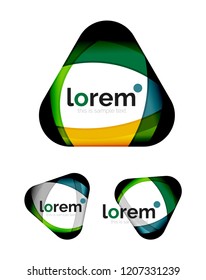 Set of geometric convergence vector icon templates