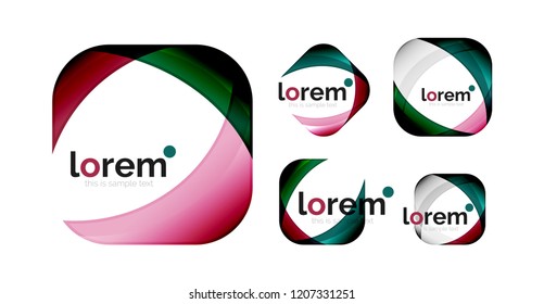 Set of geometric convergence vector icon templates