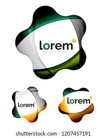 Set of geometric convergence vector icon templates