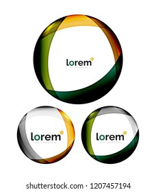 Set of geometric convergence vector icon templates