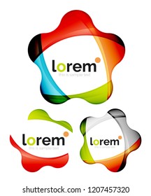 Set of geometric convergence vector icon templates