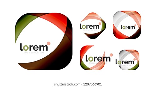 Set of geometric convergence vector icon templates