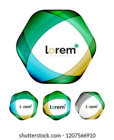 Conjunto de plantillas de iconos vectoriales de convergencia geométrica