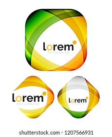 Set of geometric convergence vector icon templates