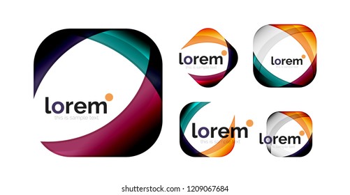 Set of geometric convergence vector icon templates