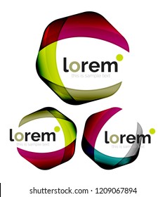 Set of geometric convergence vector icon templates