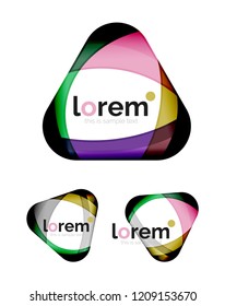 Set of geometric convergence vector icon templates