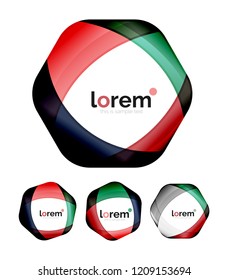 Set of geometric convergence vector icon templates