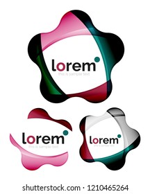 Set of geometric convergence vector icon templates