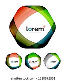 Conjunto de plantillas de iconos vectoriales de convergencia geométrica
